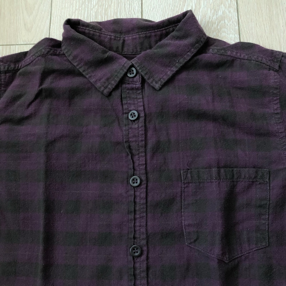 MEC Organic Cotton Flannel Button Down Shirt in Purple Women’s Size S - Picture 2 of 9